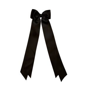 Romantic Goth Black Satin Ribbon Hairbow Clip